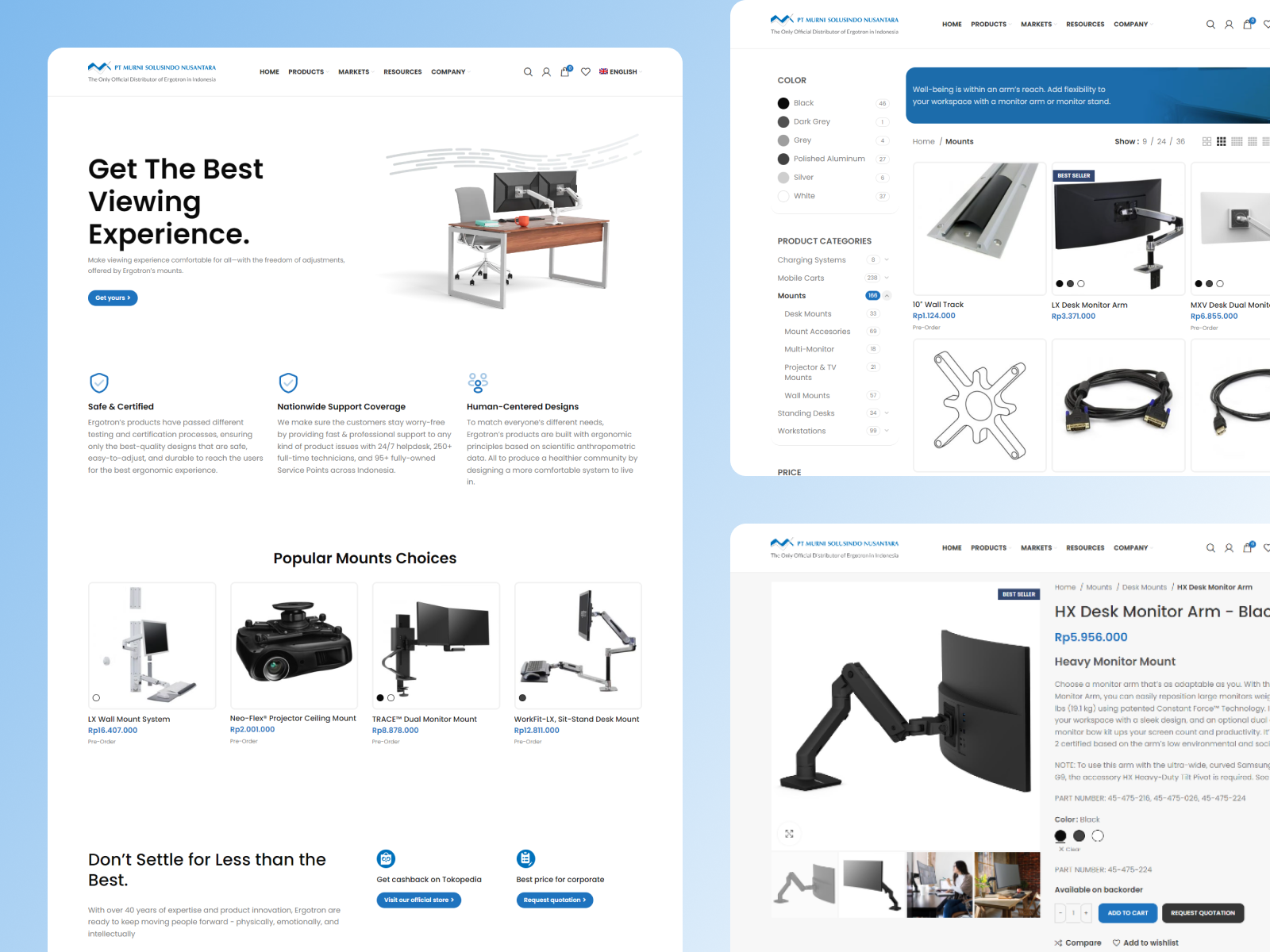 Mockup of Ergonomic website
