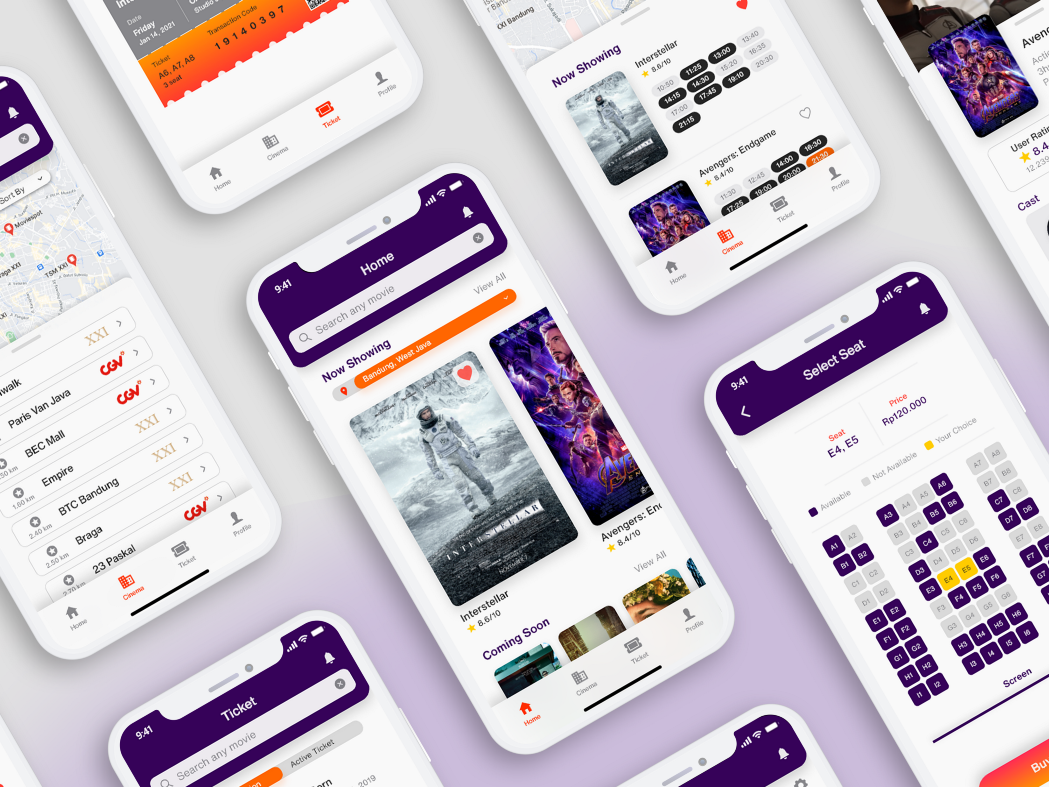 Mockup of Cinetix app
