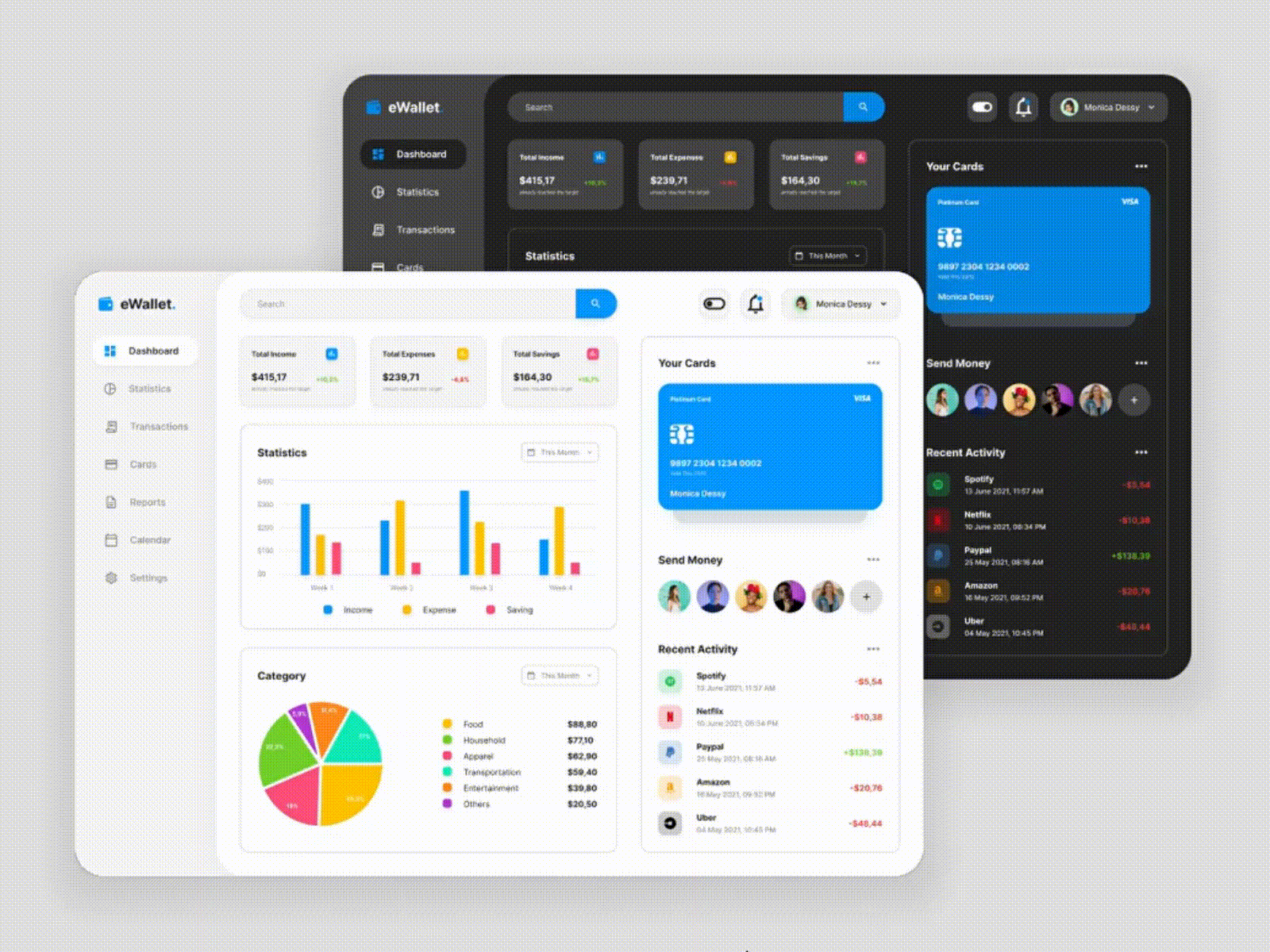Mockup of eWallet website