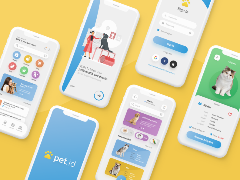 Mockup of PET.id app
